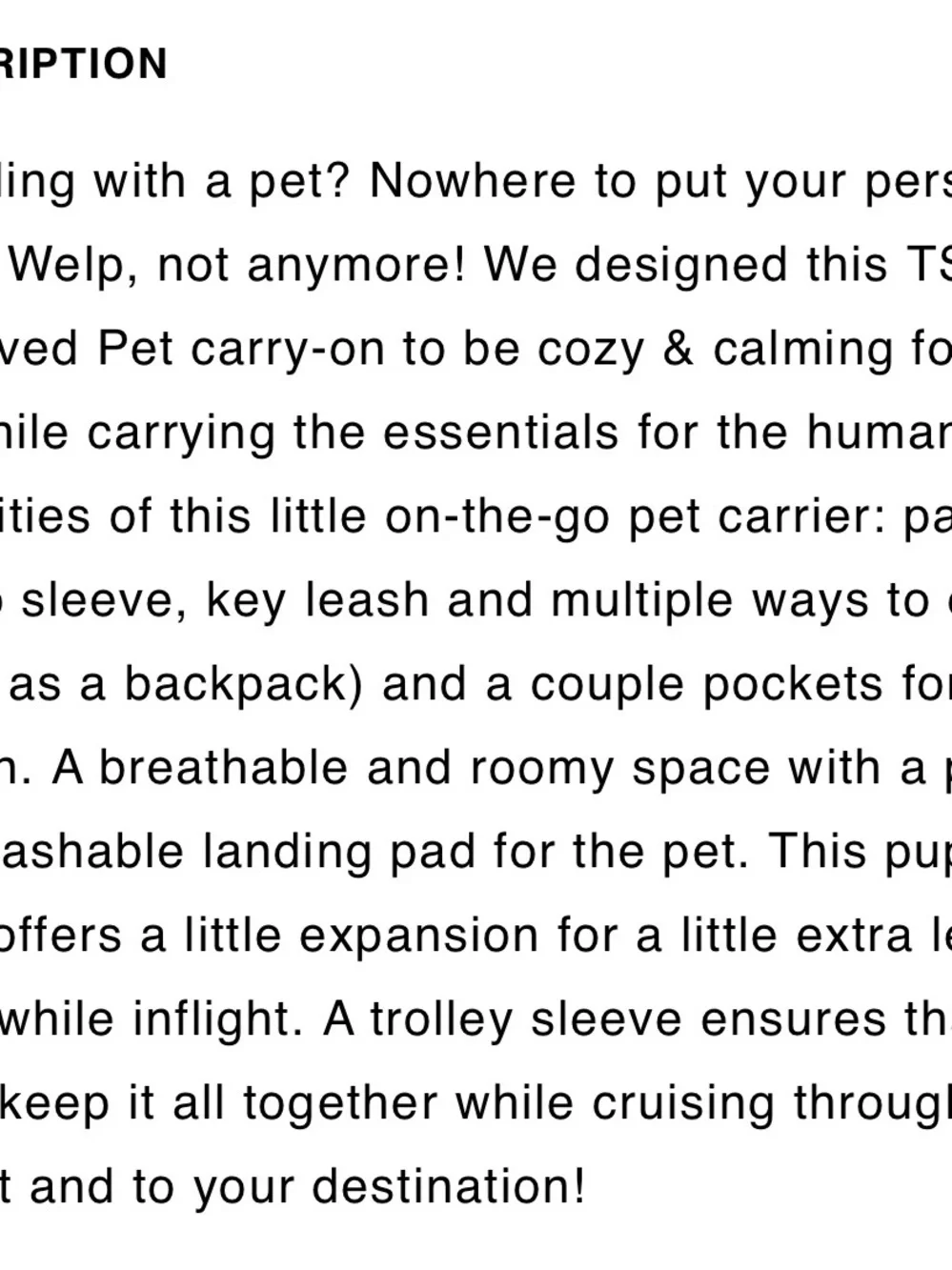 NWOT BÉIS The Regulation Pet Carry-On in Beige — Discontinued/HTF!